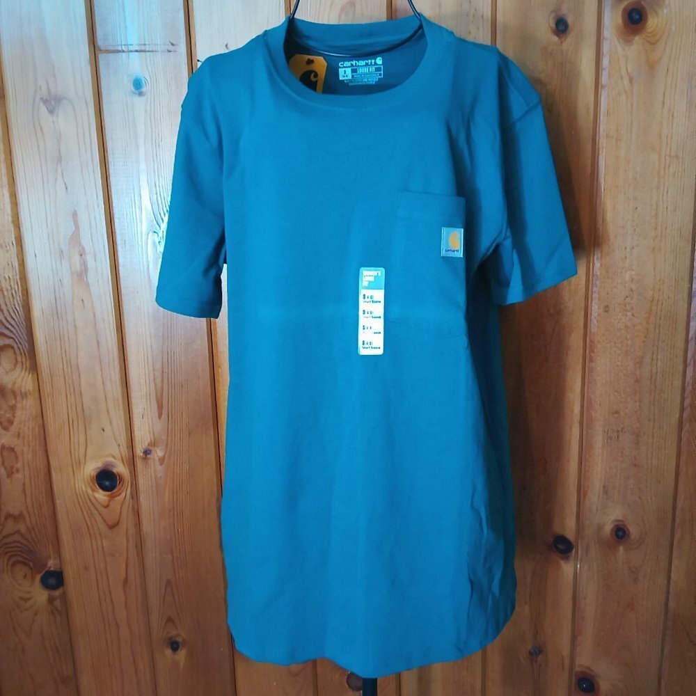 Carhartt women's loose fit t-shirt blue short sleeve work wear Size small outdoo
